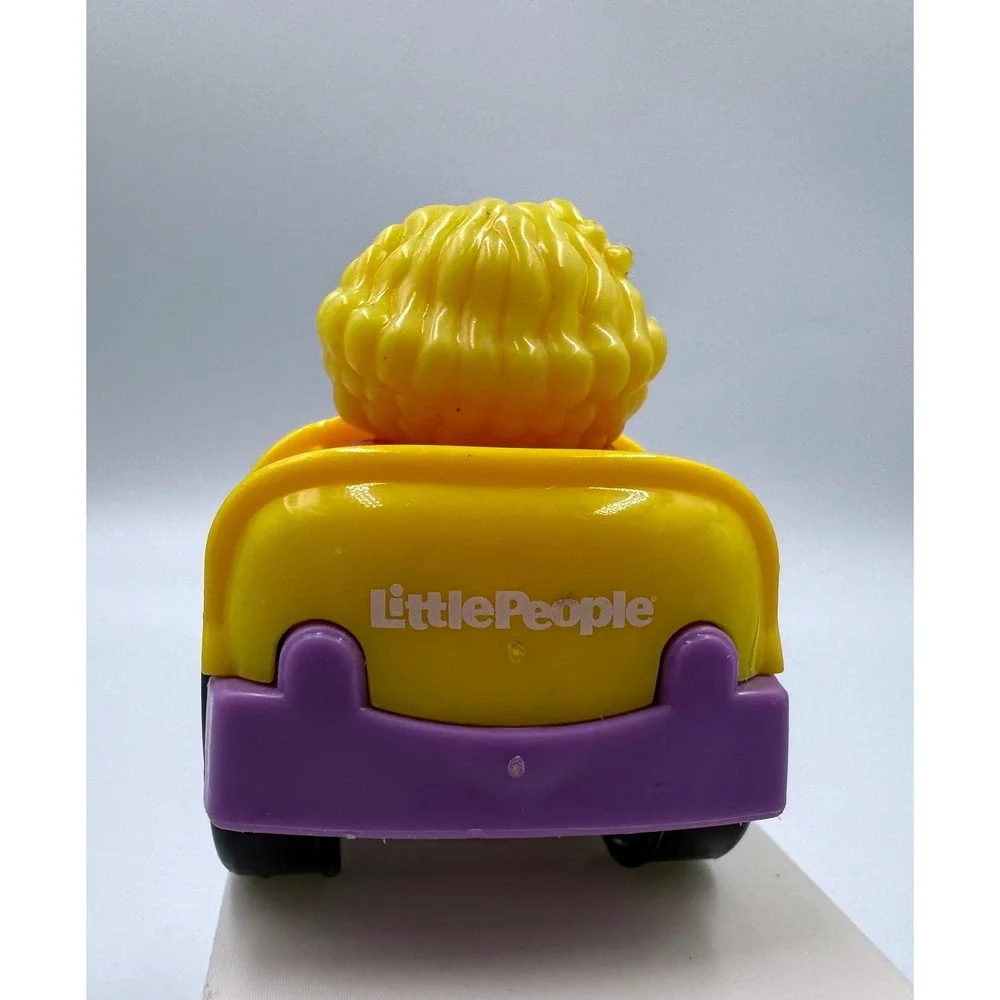 Fisher Price Little People Wheelies Yellow Convertible Car Blonde Girl Figure
